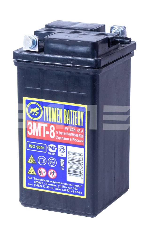 АКБ TYUMEN-BATTERY   6V 8 Ач 83х141х77 45A