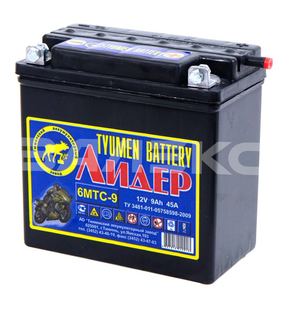 АКБ TYUMEN-BATTERY   12V  9 Ач 140х77х135 45А