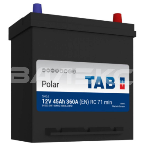 АКБ TAB_Polar_JIS 45 Ач  о/п   B19L  400A фото в интернет-магазине Валекс