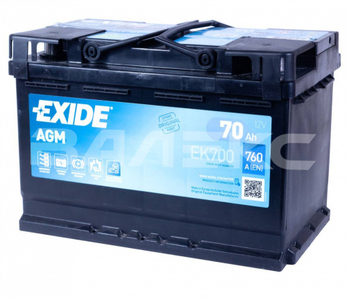 АКБ EXIDE_AGM  70 Ач обратная п.  760А фото в интернет-магазине Валекс