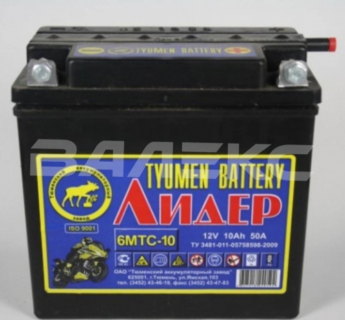 АКБ TYUMEN-BATTERY   12V  10 Ач 140х77х135 50А фото в интернет-магазине Валекс