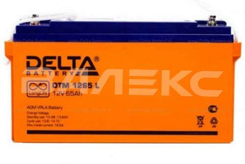 АКБ  Delta_DTM_1265L  12V  65 Ач  350х167х179 фото в интернет-магазине Валекс