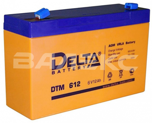 АКБ  Delta_DTM_612  6V  12 Ач  151х50х94 фото в интернет-магазине Валекс
